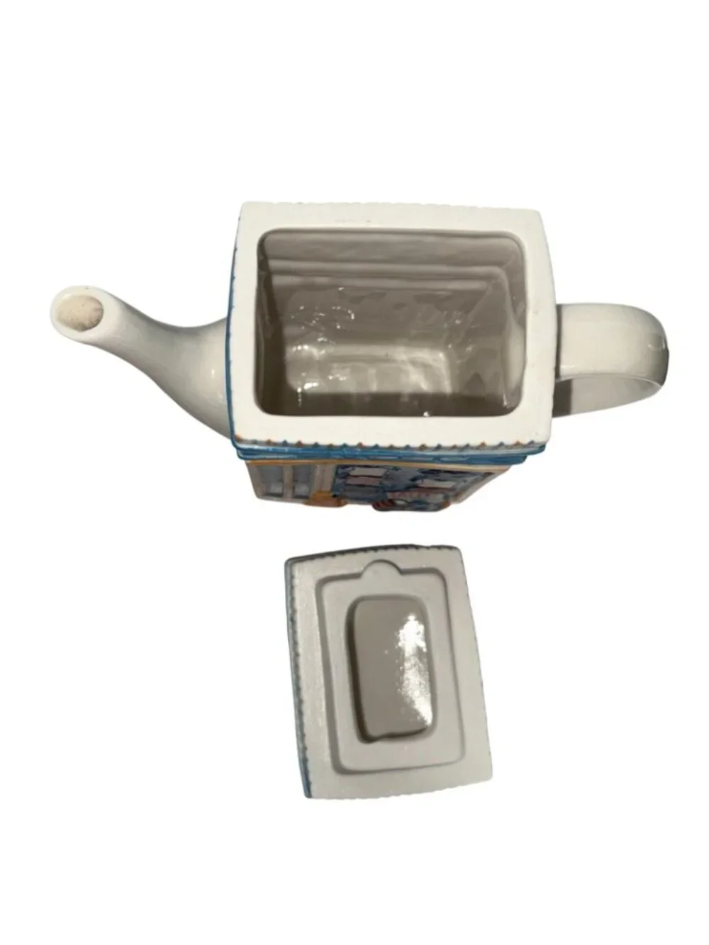 Ceramic Jeans & Tees Storefront Teapot By MSRF Inc Hand Wash Only